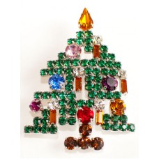 TEMPORARILY OUT OF STOCK - Swarovksi Crystals Christmas Tree BROOCH   