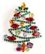 Swarovski Crystals Christmas Tree BROOCH   