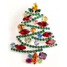 Swarovski Crystals Christmas Tree BROOCH   