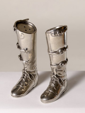Vagabond House Pewter Riding Boots Salt & Pepper Shakers 