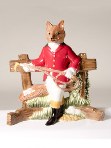 Key Holder Fox in Hunt Costume Ceramic Wall Art - FD