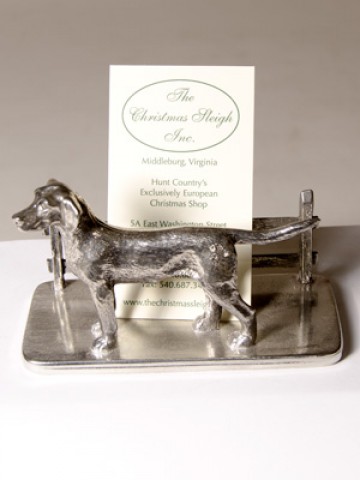 TEMPORARILY OUT OF STOCK - Pewter Business Card Holder Hound 