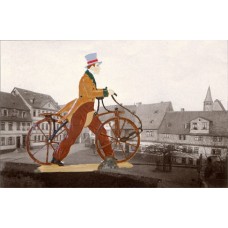 Man on Bicycle' Standing Pewter BABETTE SCHWEIZER 