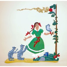 TEMPORARILY OUT OF STOCK - Zinnfiguren-Pewter Ornament Struwwelpeter Pauline mit Katzen BABETTE SCHWEIZER 