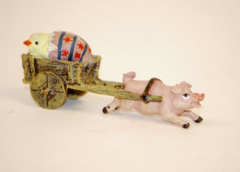 TEMPORARILY OUT OF STOCK - Easter Bunnies Vienna Bronze Pig Carriage