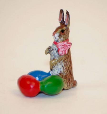 TEMPORARILY OUT OF STOCK - Easter Bunnies Vienna Bronze Rabbit with Eggs Miniature