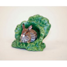 TEMPORARILY OUT OF STOCK - Easter Bunnies Vienna Bronze Rabbit in Cabbage Miniature