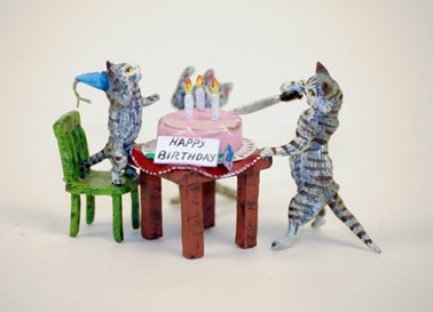 TEMPORARILY OUT OF STOCK - Vienna Bronze Cats Birthday Party