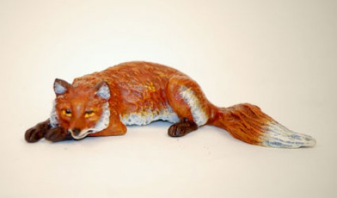 Vienna Bronze Fox Lying