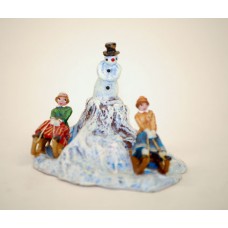 TEMPORARILY OUT OF STOCK - Vienna Bronze Snowman with People Sledding