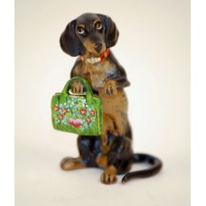 TEMPORARILY OUT OF STOCK - Vienna Bronze Dachshund with Purse