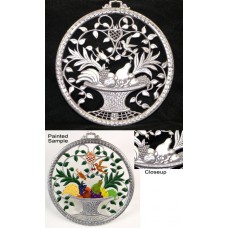 Wilhelm Schweizer Unpainted Pewter Window Wall Hanging 'Beautiful Fruit Basket' - TEMPORARILY OUT OF STOCK