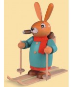 Mueller Smokerman Erzgebirge Easter Bunny Skier - TEMPORARILY OUT OF STOCK
