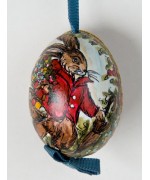 Peter Priess of Salzburg Hand Painted Easter Egg Bunny Collecting Eggs