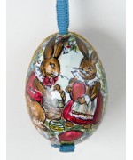 Peter Priess of Salzburg Hand Painted Easter Egg Bunnies with Easter Eggs