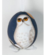 Peter Priess of Salzburg Hand Painted Easter Egg White Owl