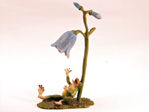 TEMPORARILY OUT OF STOCK <BR><BR>  Vienna Bronze 'Frog under Bellflower' 