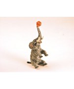 TEMPORARILY OUT OF STOCK <BR><BR>  Vienna Bronze 'Elephant sitting with Ball' 