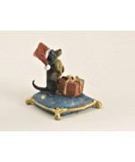 TEMPORARILY OUT OF STOCK -  Vienna Bronze Dachshund on Pillow  Miniature Figure 