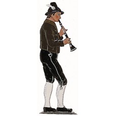 Bavarian Clarinet Musician' Standing Pewter Wilhelm Schweizer 
