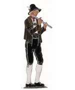 Bavarian Flautist Musician' Standing Pewter Wilhelm Schweizer 