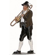 Bavarian Trombone Musician' Standing Pewter Wilhelm Schweizer 