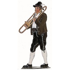 Bavarian Trombone Musician' Standing Pewter Wilhelm Schweizer 