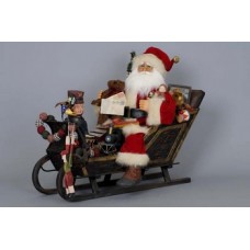 TEMPORARILY OUT OF STOCK Karen Didion  Lighted Vintage Sleigh Santa Claus 