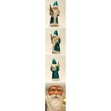 TEMPORARILY OUT OF STOCK - Ino Schaller Paper Machee Santa 'Small in Blue' 