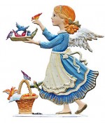 Angel feeding Birds Anno 2010 Christmas Pewter Wilhelm Schweizer - TEMPORARILY OUT OF STOCK