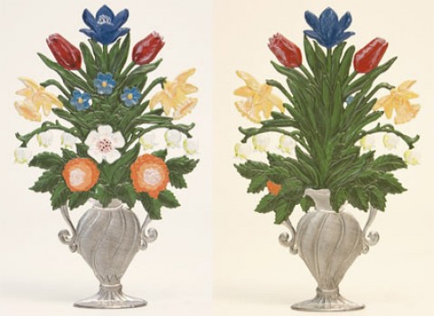 Flower Arrangement in Standing Vase Flower Pot Standing Pewter Wilhelm Schweizer 