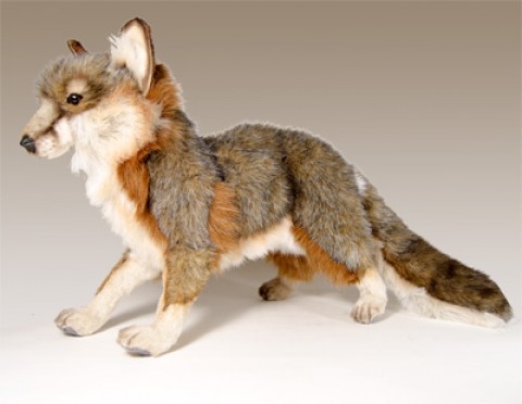 Gray Fox Standing  Stuffed Animal by Hansa 