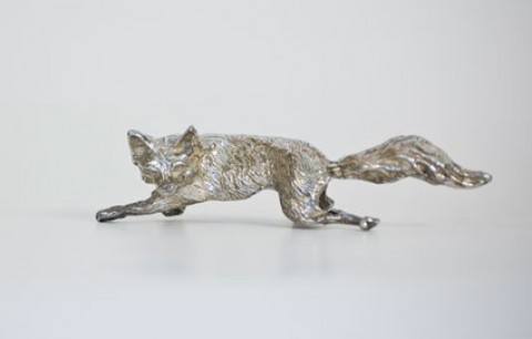 TEMPORARILY OUT OF STOCK <BR><BR> Pewter Fox Place Card Holder 