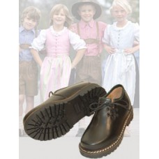 dirndl + bua Kids Black Leather Trachten Shoe