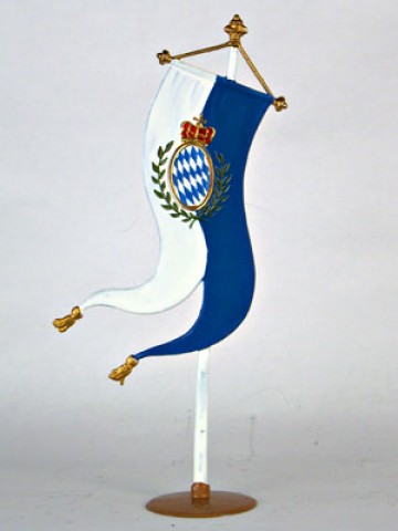 Bavarian Flag Bayrische Fahne Standing Pewter Wilhelm Schweizer 
