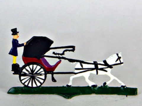 Horse Drawn Carriage Miniature Standing Pewter Wilhelm Schweizer 