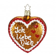 Inge-Glas Ornament I Love You Gingerbread Heart