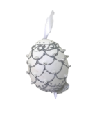Christmas and Easter Egg - White Egg with Pearls - TEMPORARILY OUT OF STOCK