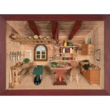 German wooden 3D-picture box-Diorama Hobby Workshop Painted 
