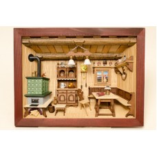German wooden 3D-picture box-Diorama Painted 