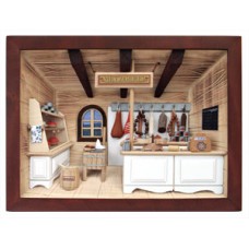 German wooden 3D-picture box-Diorama Butcher Shop Painted - TEMPORARILY OUT OF STOCK