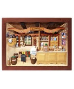 German wooden 3D-picture box-Diorama Grocery Shop Painted - TEMPORARILY OUT OF STOCK
