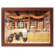 German wooden 3D-picture box-Diorama Grocery Shop Painted - TEMPORARILY OUT OF STOCK