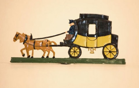 Carriage Postkutsche Miniature Standing Pewter Wilhelm Schweizer 