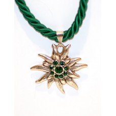 Emerald Green Edelweiss Swarovski Necklace 