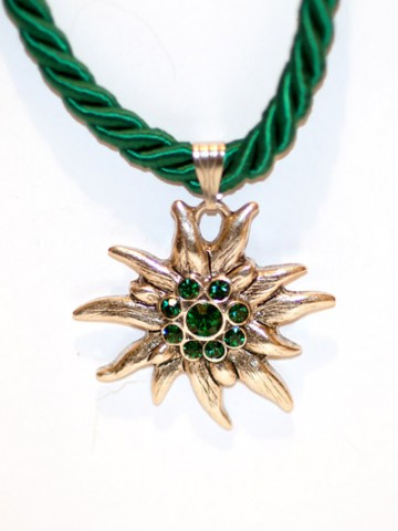 Emerald Green Edelweiss Swarovski Necklace 