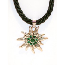 Green Edelweiss Swarovski Necklace 