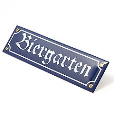 Oktoberfest Biergarten Enamel Schild Sign 