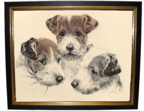 Kurt Meyer-Eberhardt 'Three Young Fox Terriers' - TEMPORARILY OUT OF STOCK 