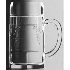 Glass Lederhosen 0.5 L Beer Stein